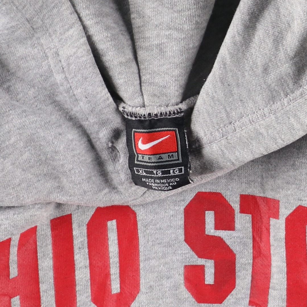 NIKE(ナイキ)の古着 90年代 ナイキ NIKE TEAM OHIO STATE オハイオ州立大学 首ロゴ カレッジ スウェットプルオーバーパーカー メンズXL ヴィンテージ /evb004845 メンズのトップス(スウェット)の商品写真