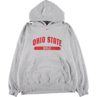 ナイキ(NIKE)の古着 90年代 ナイキ NIKE TEAM OHIO STATE オハイオ州立大学 首ロゴ カレッジ スウェットプルオーバーパーカー メンズXL ヴィンテージ /evb004845(スウェット)