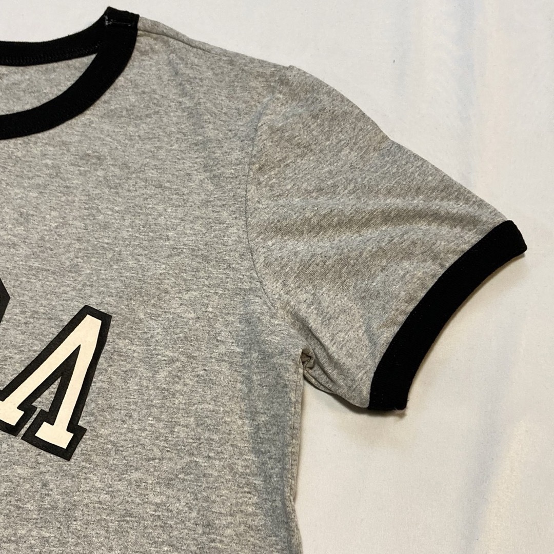 RVCA(ルーカ)の新品ブランドロゴ入りRVCA半袖TシャツグレーMサイズリンガーネックTeeルーカ レディースのトップス(Tシャツ(長袖/七分))の商品写真