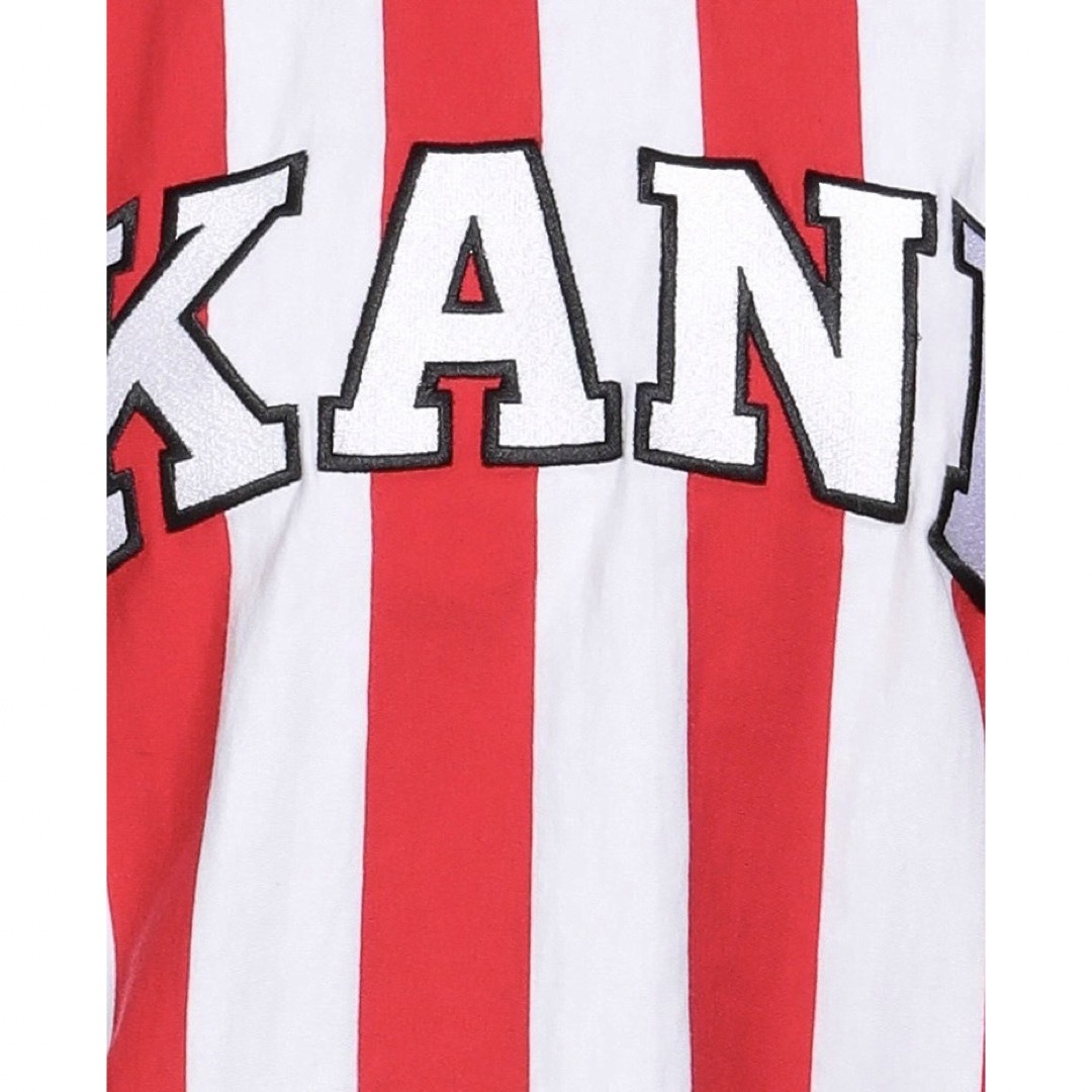 Karl Kani(カールカナイ)の人気！カールカナイ新品ストライプ柄TシャツKARL KANIクロップ丈 レディースのトップス(Tシャツ(半袖/袖なし))の商品写真