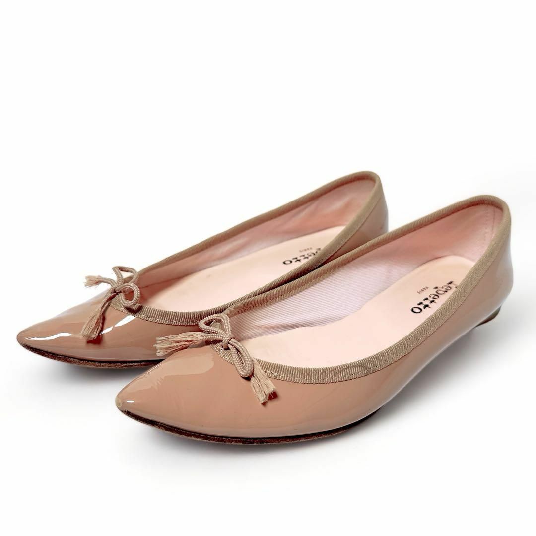 repetto(レペット)の美品✨レペット 36.5/約23㎝ ブリジットバレリーナ エナメル ベージュ レディースの靴/シューズ(バレエシューズ)の商品写真