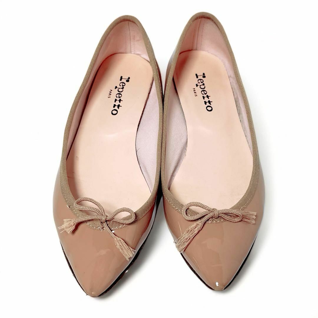 repetto(レペット)の美品✨レペット 36.5/約23㎝ ブリジットバレリーナ エナメル ベージュ レディースの靴/シューズ(バレエシューズ)の商品写真