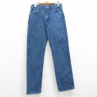 ラングラー(Wrangler)のW30★古着 ラングラージーンズ メンズ 90年代 90s コットン USA製 紺 ネイビー デニム 23aug22 中古 ボトムス ジーパン Gパン ロング パンツ(ワークパンツ/カーゴパンツ)