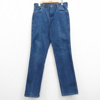 ラングラー(Wrangler)のW32★古着 ラングラー Wrangler ジーンズ メンズ 90年代 90s コットン USA製 紺 ネイビー デニム 23aug22 中古 ボトムス ジーパン Gパン ロング パンツ(ワークパンツ/カーゴパンツ)