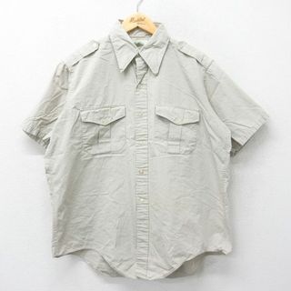 エルエルビーン(L.L.Bean)のXL★古着 エルエルビーン LLBEAN 半袖 ビンテージ ワーク シャツ メンズ 70年代 70s ベージュ カーキ 【spe】 23aug22 中古 トップス(シャツ)