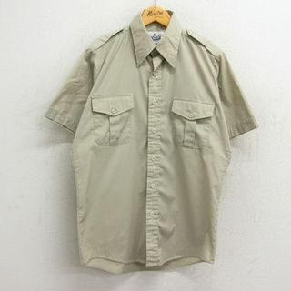 ウールリッチ(WOOLRICH)のM★古着 ウールリッチ WOOLRICH 半袖 ワーク シャツ メンズ 80年代 80s 薄ベージュ カーキ 23aug21 中古 トップス(シャツ)