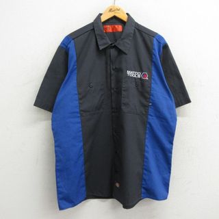 ディッキーズ(Dickies)のXL★古着 ディッキーズ Dickies 半袖 ワーク シャツ メンズ MATCO TOOLS ツートンカラー 濃グレー他 23aug21 中古 トップス(シャツ)