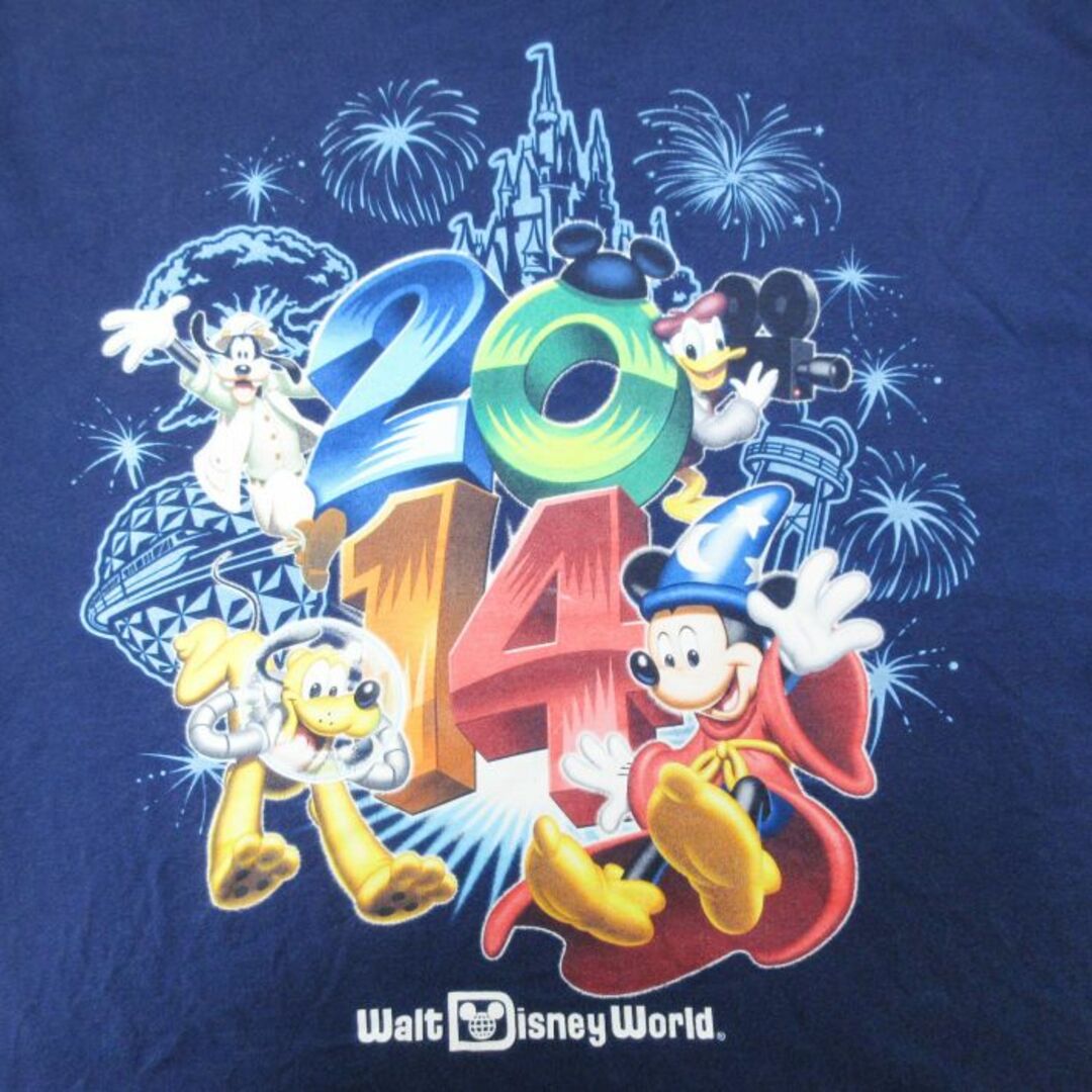 Disney(ディズニー)のXL★古着 ヘインズ Hanes 半袖 Tシャツ メンズ ディズニー DISNEY ミッキー MICKEY MOUSE デイジーダック 大きいサイズ コットン クルーネック 紺 ネイビー 23aug23 中古 メンズのトップス(Tシャツ/カットソー(半袖/袖なし))の商品写真