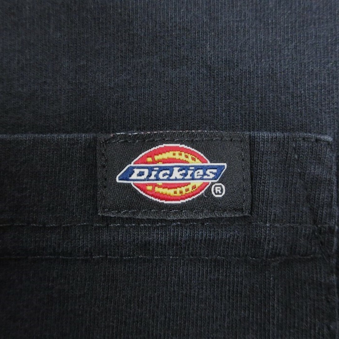 Dickies(ディッキーズ)のXL★古着 ディッキーズ Dickies 半袖 ブランド Tシャツ メンズ ワンポイントロゴ 胸ポケット付き 鹿の子 大きいサイズ コットン クルーネック 黒 ブラック 23aug21 中古 メンズのトップス(Tシャツ/カットソー(半袖/袖なし))の商品写真