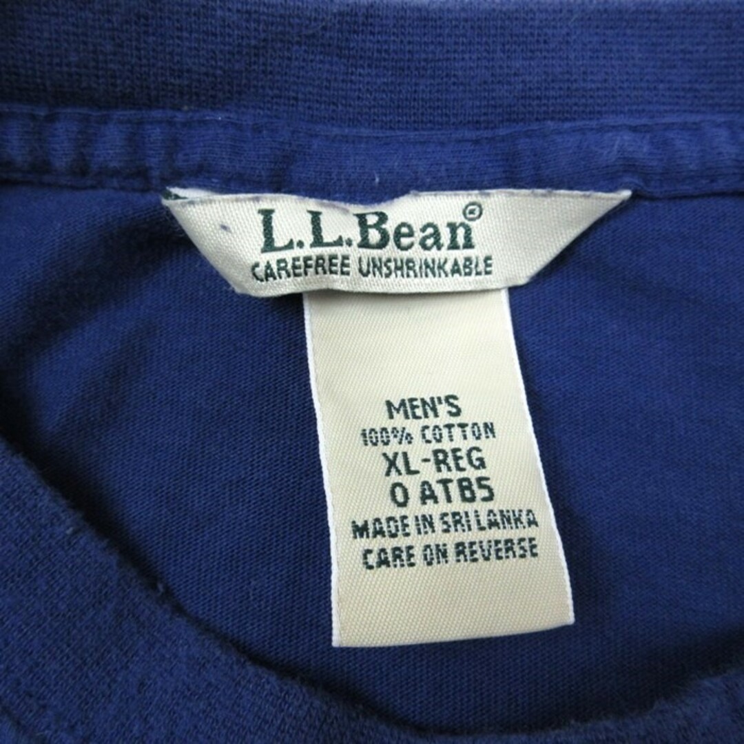 L.L.Bean(エルエルビーン)のXL★古着 エルエルビーン LLBEAN 半袖 ブランド Tシャツ メンズ 無地 胸ポケット付き 大きいサイズ コットン クルーネック 青 ブルー 23aug21 中古 メンズのトップス(Tシャツ/カットソー(半袖/袖なし))の商品写真