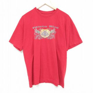 ナイキ(NIKE)のXL★古着 ナイキ NIKE 半袖 ブランド Tシャツ メンズ プエルトリコ コットン クルーネック 赤 レッド 23aug22 中古(Tシャツ/カットソー(半袖/袖なし))