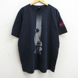 ノーティカ(NAUTICA)のXL★古着 ノーティカ NAUTICA 半袖 ビンテージ ブランド Tシャツ メンズ 90年代 90s バスケットボール コットン クルーネック USA製 紺 ネイビー 【spe】 23aug21 中古(Tシャツ/カットソー(半袖/袖なし))