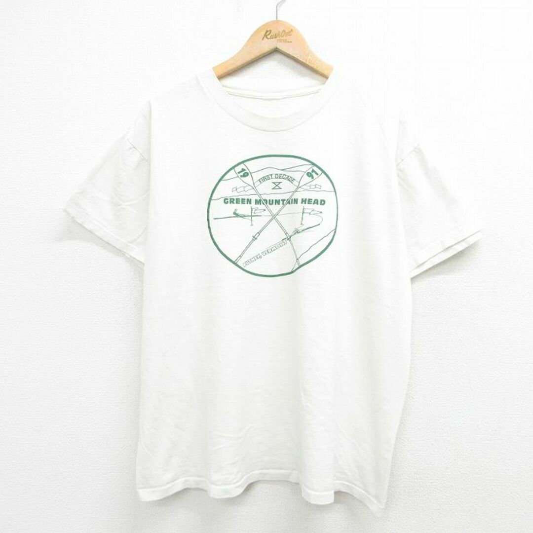 XL★古着 半袖 ビンテージ Tシャツ メンズ 90年代 90s グリーンマウンテンヘッド クルーネック 白 ホワイト 23aug24 中古 メンズのトップス(Tシャツ/カットソー(半袖/袖なし))の商品写真