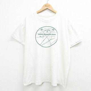 XL★古着 半袖 ビンテージ Tシャツ メンズ 90年代 90s グリーンマウンテンヘッド クルーネック 白 ホワイト 23aug24 中古(Tシャツ/カットソー(半袖/袖なし))