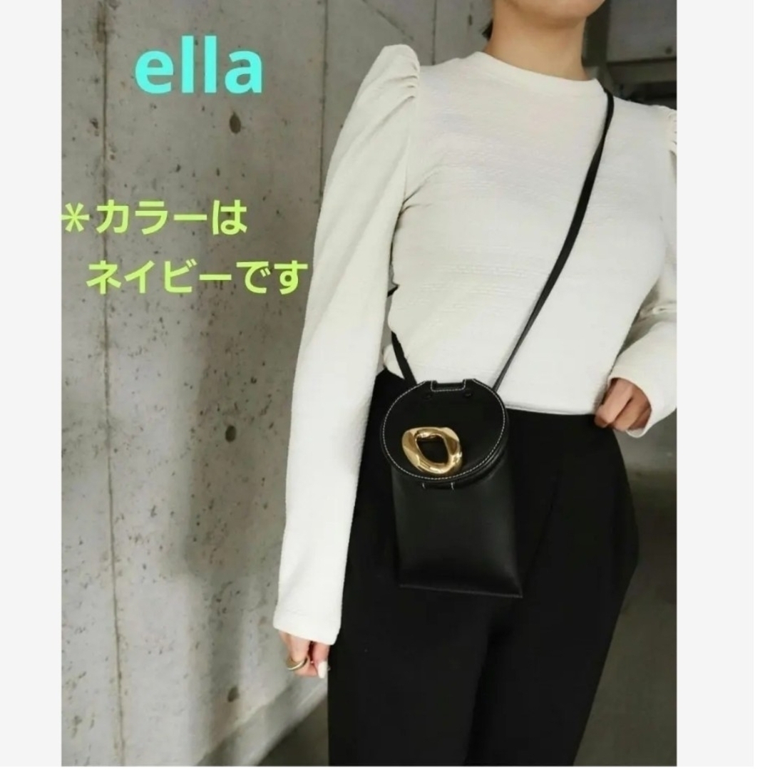 UNITED ARROWS(ユナイテッドアローズ)のella パワーショルダーカットソー  ellaカットソー ネイビー レディースのトップス(カットソー(長袖/七分))の商品写真