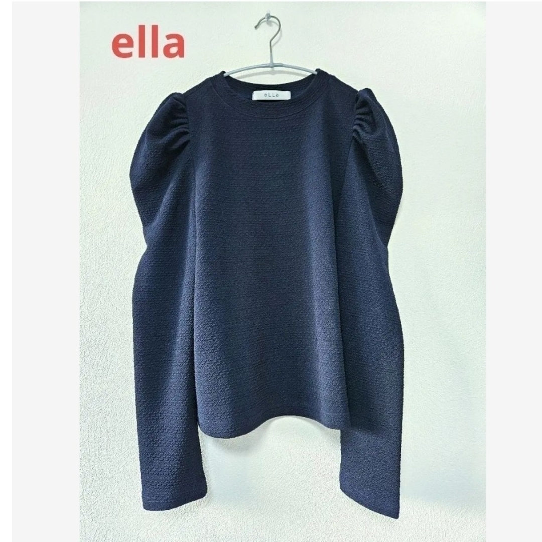 UNITED ARROWS(ユナイテッドアローズ)のella パワーショルダーカットソー  ellaカットソー ネイビー レディースのトップス(カットソー(長袖/七分))の商品写真