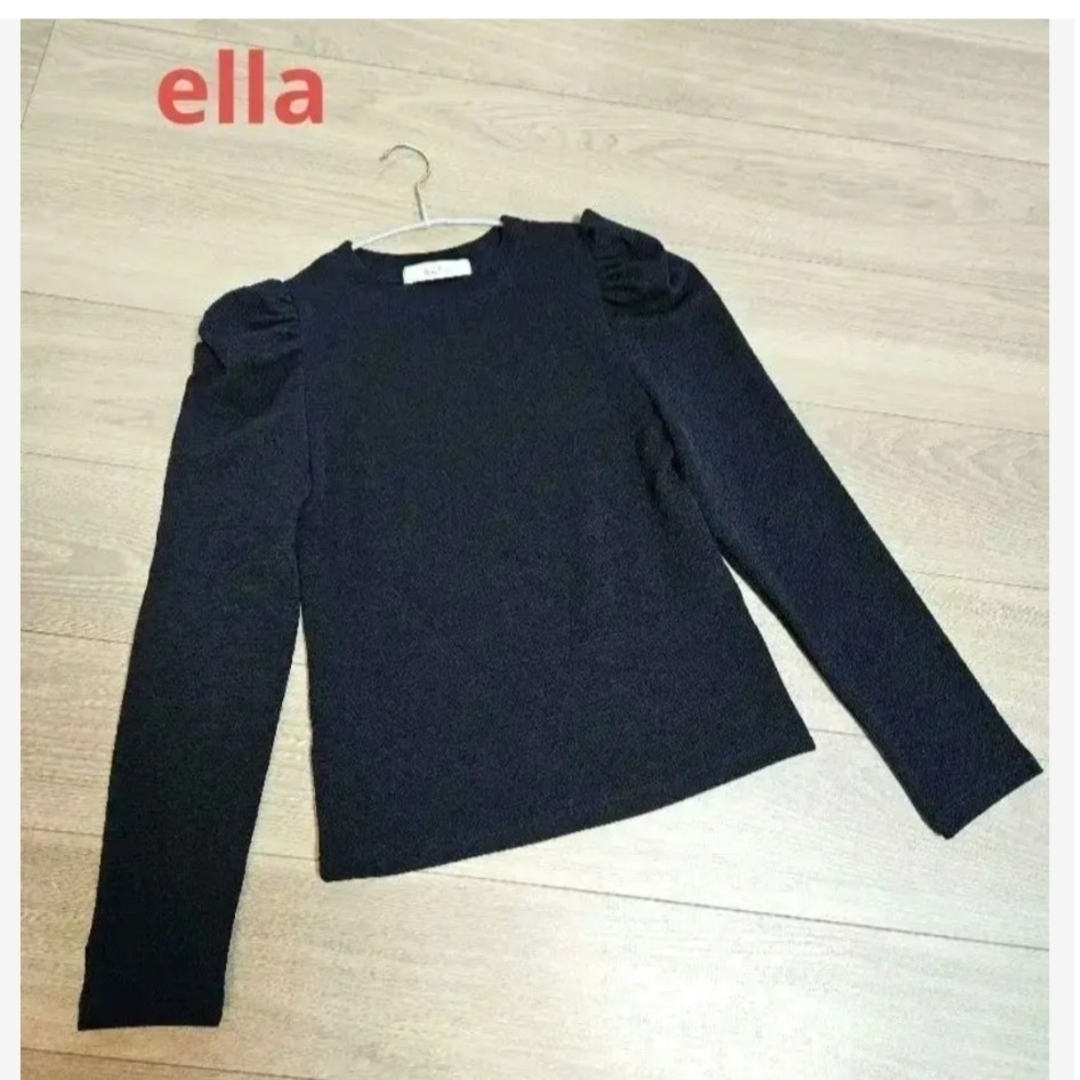 UNITED ARROWS(ユナイテッドアローズ)のella パワーショルダーカットソー  ellaカットソー ネイビー レディースのトップス(カットソー(長袖/七分))の商品写真