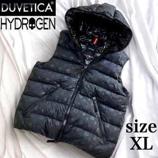 デュベティカ(DUVETICA)の【極美品】 デュベティカ ハイドロゲン コラボ ダウンベスト ロゴ 総柄 XL(ダウンベスト)