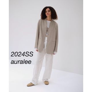 オーラリー(AURALEE)のSUPER FINE TROPICALWOOL NO COLLAR JACKET(ノーカラージャケット)