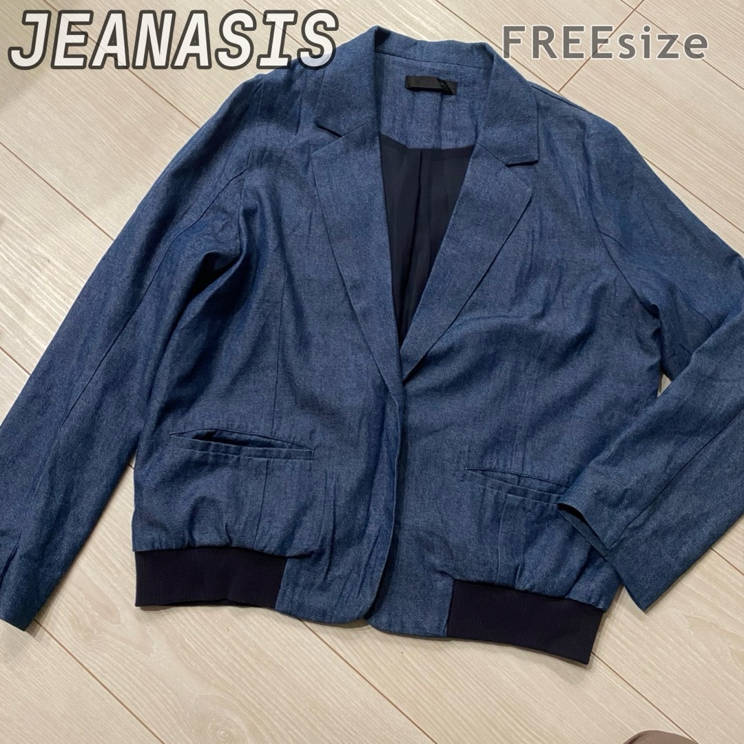 JEANASIS(ジーナシス)のJEANASIS ジーナシス テーラードジャケット ブルゾン デニムカラー レディースのジャケット/アウター(テーラードジャケット)の商品写真