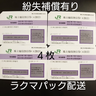 【匿名配送】東日本旅客鉄道　株主優待割引券　4枚(鉄道乗車券)