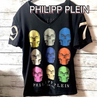 【レアカラフル】PHILIPP PLEIN スカルTシャツ　Lsize 1978(Tシャツ(半袖/袖なし))