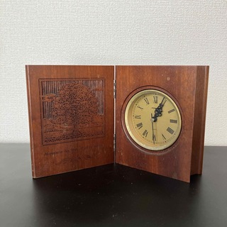アンティーク　木製 ブック クロック　置き時計(置時計)