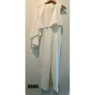 エイソス(asos)の【美品】asos エイソス　アシンメトリーオールインワン　ホワイト　M(オールインワン)