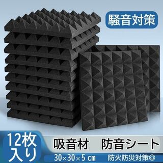 防音シート 壁 床 吸音材 遮音シート 騒音 吸音ボード 騒音対策 12枚セット(その他)