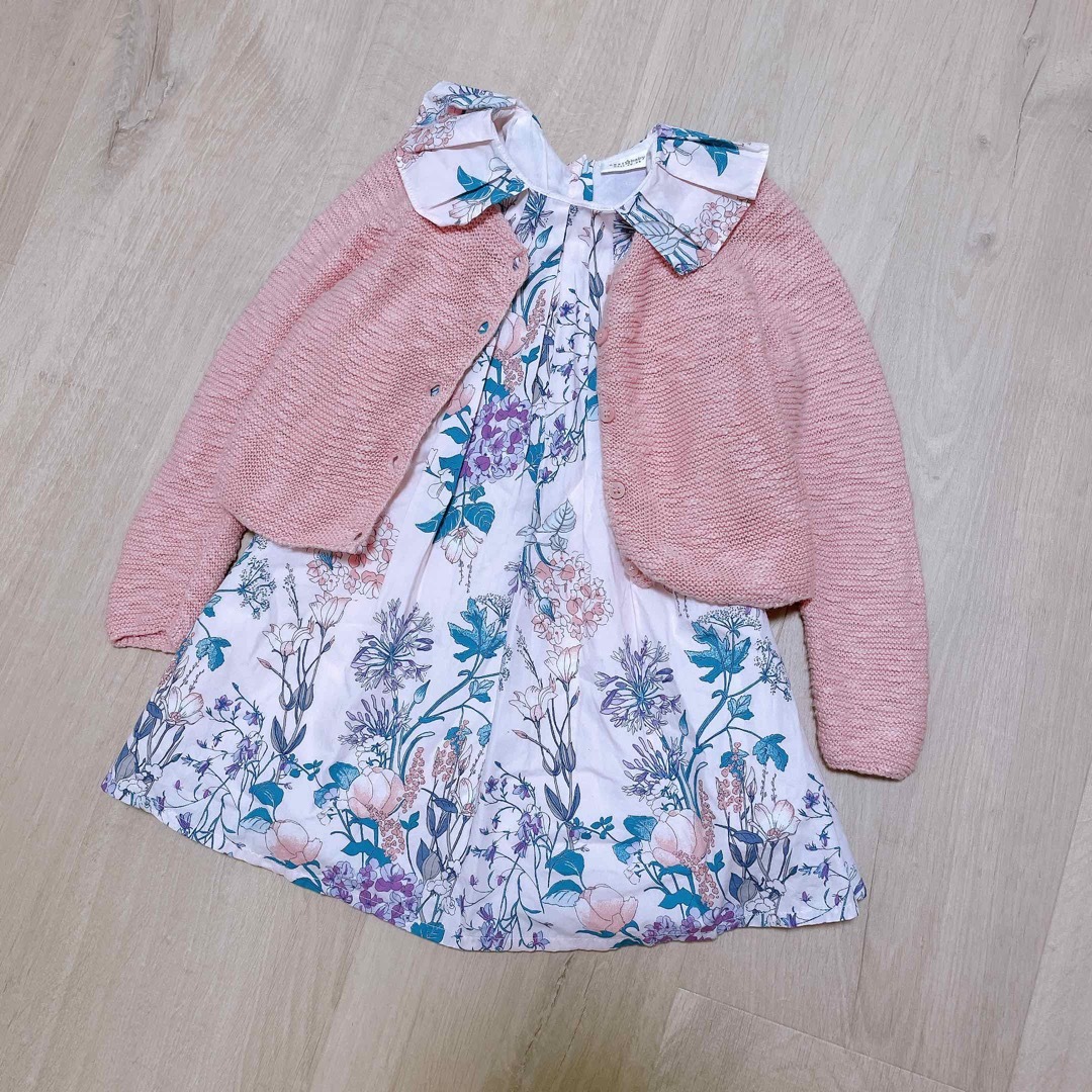 NEXT(ネクスト)の【セット】nextbaby ワンピース　カーディガン　92 花柄　アンサンブル キッズ/ベビー/マタニティのキッズ服女の子用(90cm~)(ワンピース)の商品写真