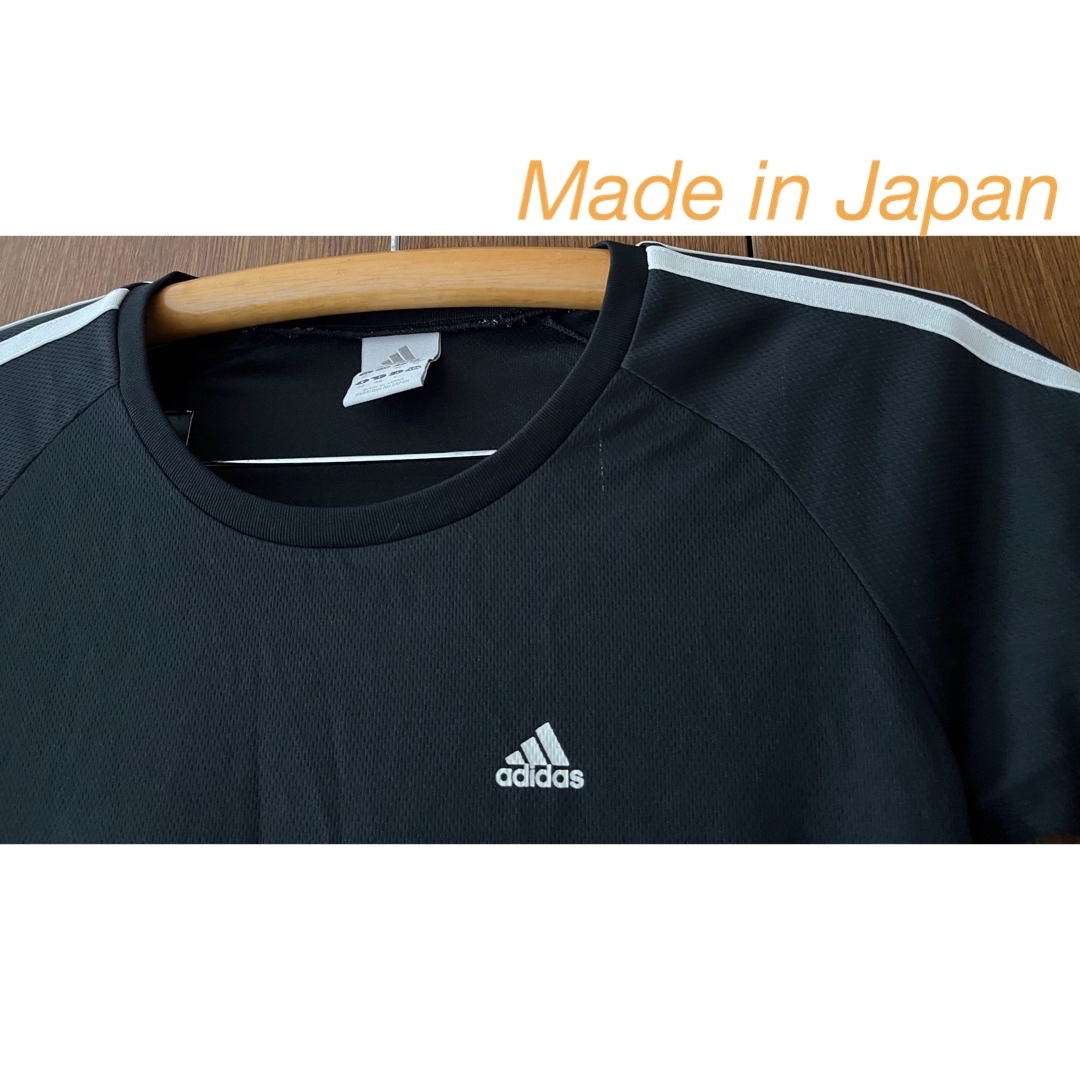 adidas(アディダス)のadidas 3stripe black Tシャツ　吸汗速乾レディース　Lサイズ スポーツ/アウトドアのトレーニング/エクササイズ(トレーニング用品)の商品写真