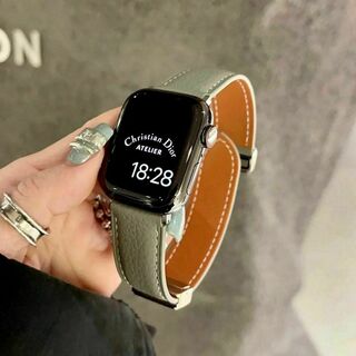 Apple Watch アップルウォッチ 本革ベルト　バンド レディース(腕時計)