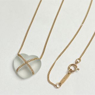 ティファニー(Tiffany & Co.)の610 ティファニー　クロスハート　クリスタル　ネックレス　K18 750(ネックレス)