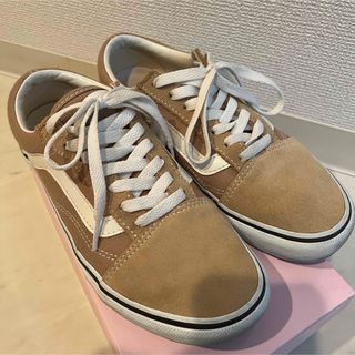 VANS - 【VANS】ベージュ スエード キャンバス スニーカー 23