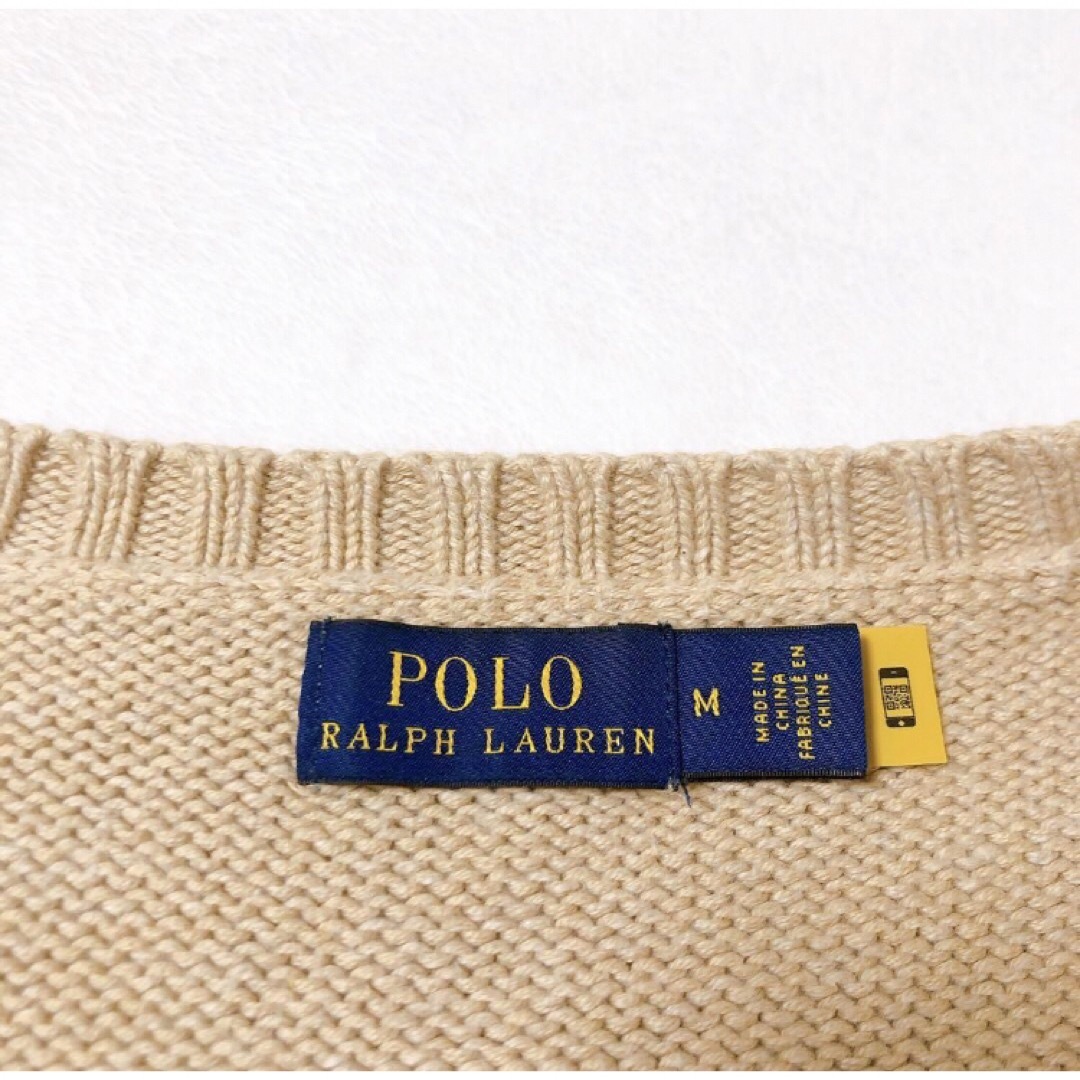 POLO RALPH LAUREN(ポロラルフローレン)の完売　美品　RALPH LAUREN ラルフローレン　ポロベア　ニット　ベージュ レディースのトップス(ニット/セーター)の商品写真