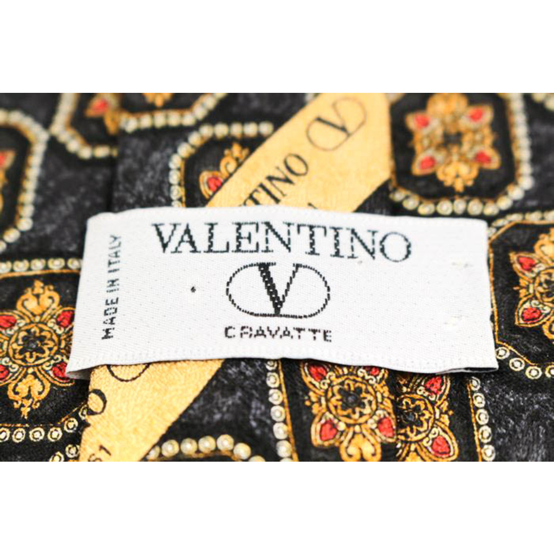 VALENTINO(ヴァレンティノ)のヴァレンチノ ブランド ネクタイ 花柄 幾何学模様 シルク イタリア製 メンズ グレー VALENTINO メンズのファッション小物(ネクタイ)の商品写真