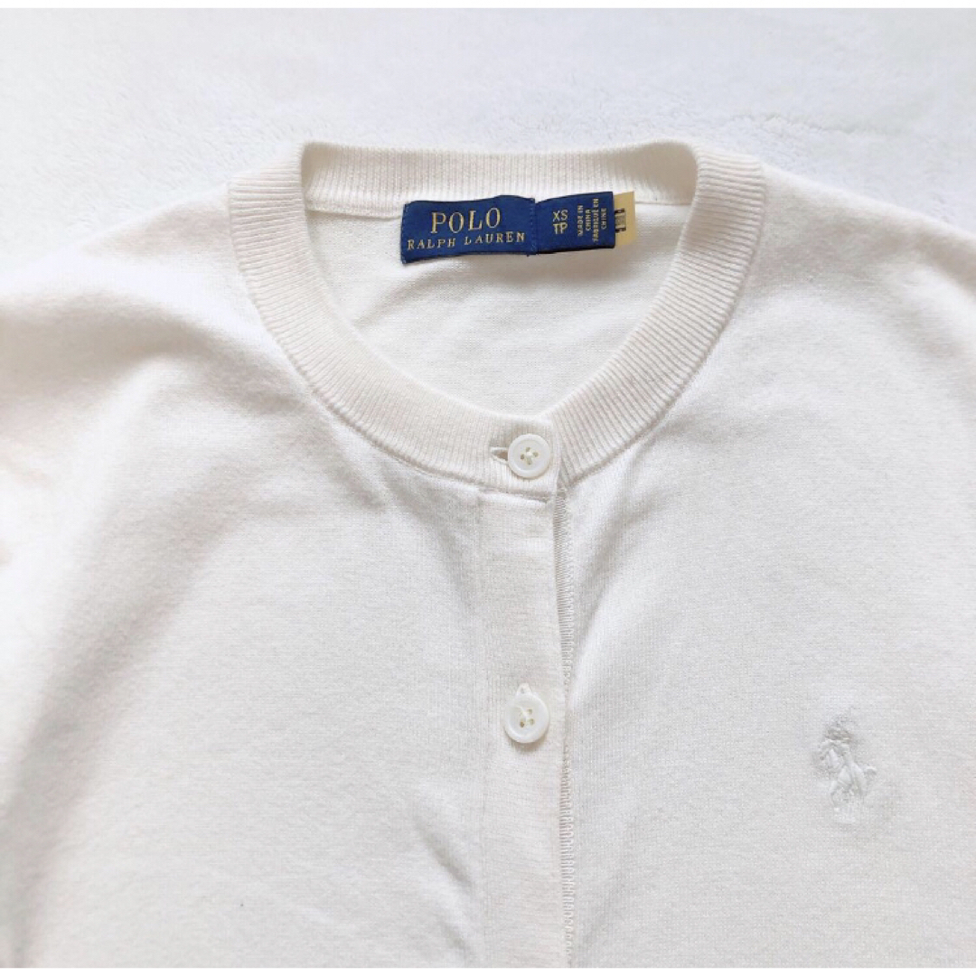 POLO RALPH LAUREN(ポロラルフローレン)のRALPH LAUREN ラルフローレン　カーディガン　コットン　ホワイト　XS レディースのトップス(カーディガン)の商品写真