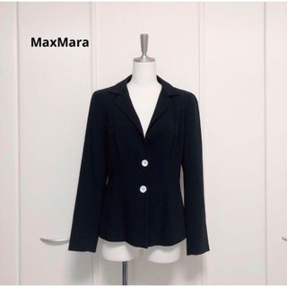 マックスマーラ(Max Mara)の美品　MaxMara マックスマーラ　テーラード　ジャケット　42 大きいサイズ(テーラードジャケット)