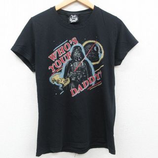 ジャンクフード(JUNK FOOD)の古着 ジャンクフード JUNK FOOD 半袖 Tシャツ レディース スターウォーズ STAR WARS ダースベイダー コットン クルーネック 黒 ブラック 23aug28 中古(ミニワンピース)