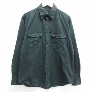 ギャップ(GAP)のL★古着 ギャップ GAP 長袖 ブランド シャツ メンズ 00年代 00s 黒 ブラック 23aug28 中古 トップス(シャツ)