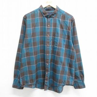 リーバイス(Levi's)のXL★古着 リーバイス Levis 長袖 ブランド シャツ メンズ 90年代 90s ボタンダウン 紺他 ネイビー チェック 23aug31 中古 トップス(シャツ)