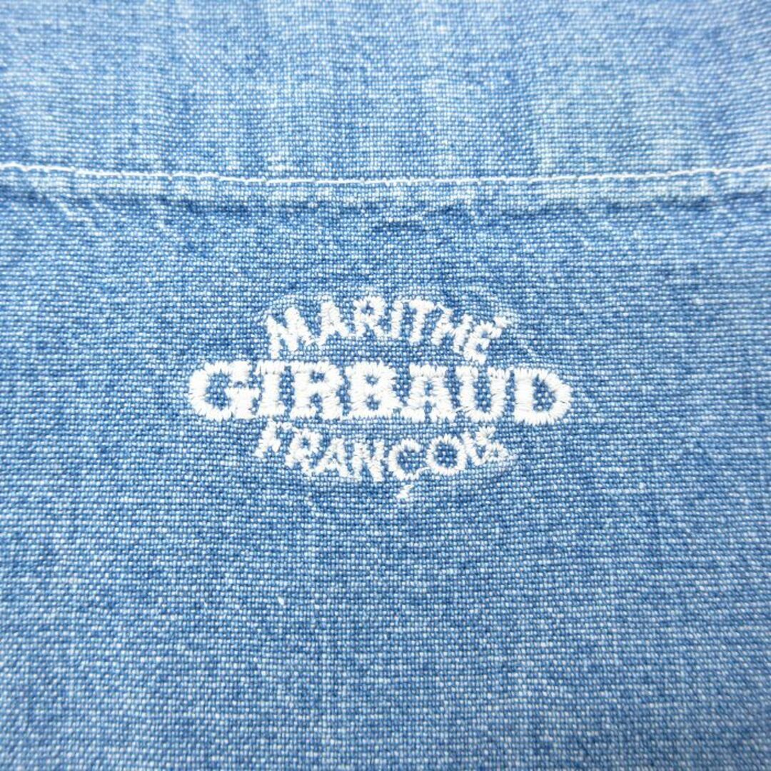 MARITHE + FRANCOIS GIRBAUD(マリテフランソワジルボー)のXL★古着 マリテフランソワジルボー 長袖 シャツ メンズ 90年代 90s ワンポイントロゴ ボタンダウン 紺 ネイビー デニム 【spe】 23aug31 中古 トップス メンズのトップス(シャツ)の商品写真