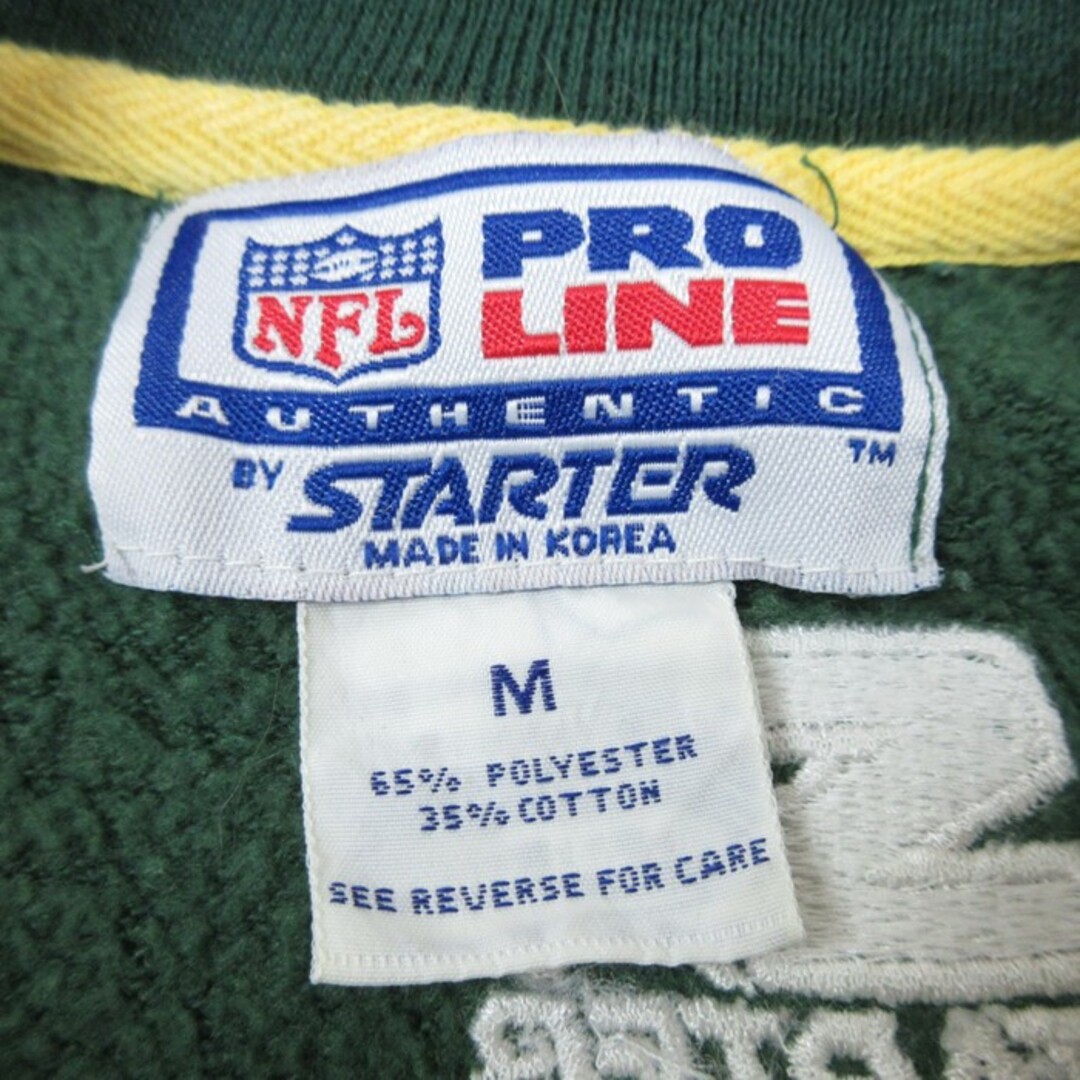 STARTER(スターター)のXL★古着 スターター STARTER 長袖 スウェット メンズ 90年代 90s NFL グリーンベイパッカーズ 鹿の子 大きいサイズ クルーネック 緑 グリーン アメフト スーパーボウル 【spe】 23aug31 中古 スエット トレーナー トップス メンズのトップス(パーカー)の商品写真