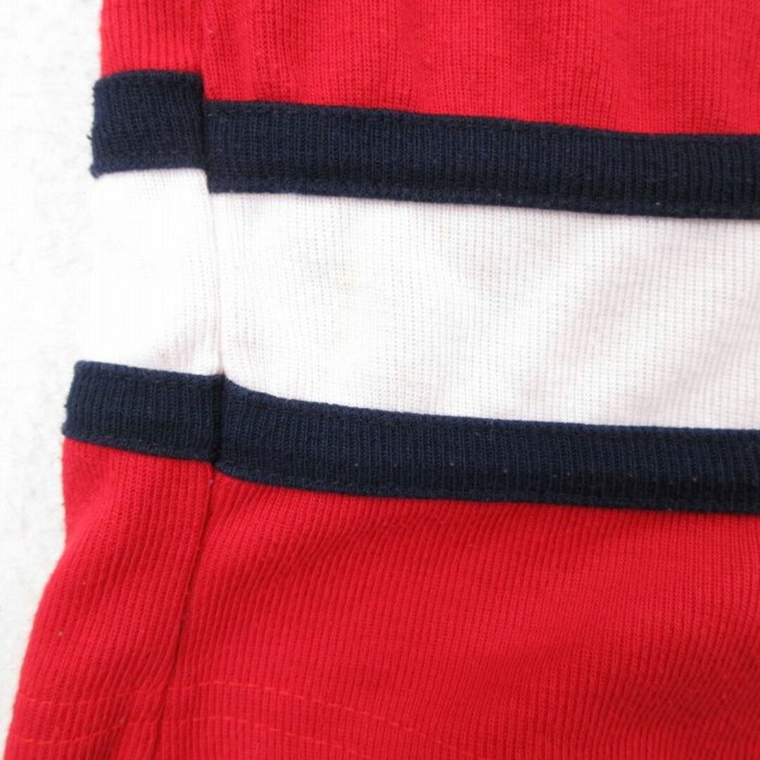 BOSS(ボス)のXL★古着 BOSS 長袖 ビンテージ Tシャツ アイスホッケー ジャージ メンズ 00年代 00s 大きいサイズ クルーネック 赤他 レッド 23aug26 中古 メンズのトップス(Tシャツ/カットソー(半袖/袖なし))の商品写真