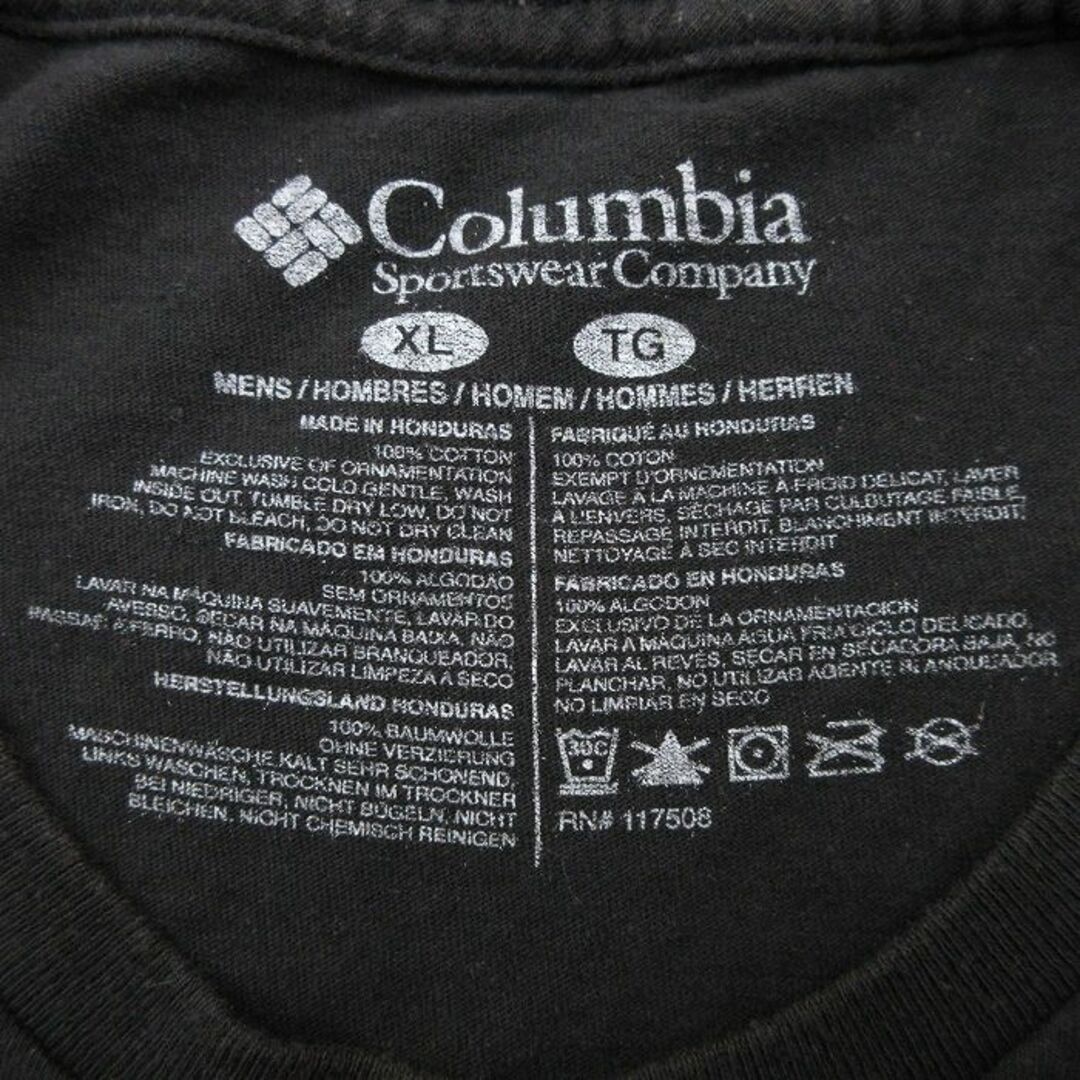 Columbia(コロンビア)のXL★古着 コロンビア COLUMBIA 半袖 ブランド Tシャツ メンズ ワンポイントロゴ 大きいサイズ コットン クルーネック 黒 ブラック 23aug26 中古 メンズのトップス(Tシャツ/カットソー(半袖/袖なし))の商品写真