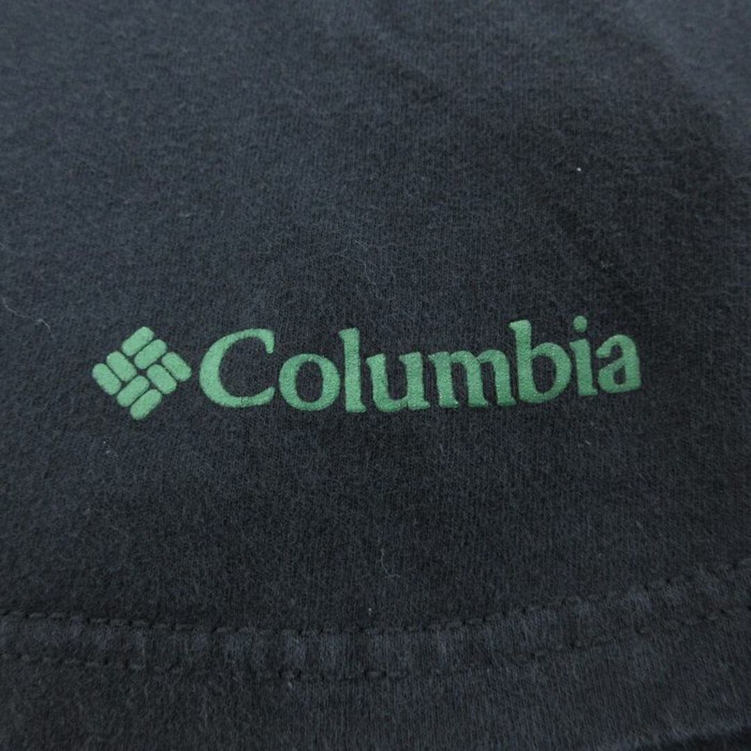 Columbia(コロンビア)のL★古着 コロンビア COLUMBIA 半袖 ブランド Tシャツ メンズ ビッグロゴ コットン クルーネック 黒 ブラック 23aug26 中古 メンズのトップス(Tシャツ/カットソー(半袖/袖なし))の商品写真