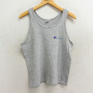 チャンピオン(Champion)のM★古着 チャンピオン Champion ビンテージ タンクトップ メンズ 80年代 80s ワンポイントロゴ ハチハチワンツー クルーネック USA製 グレー 霜降り 23aug28 中古(タンクトップ)