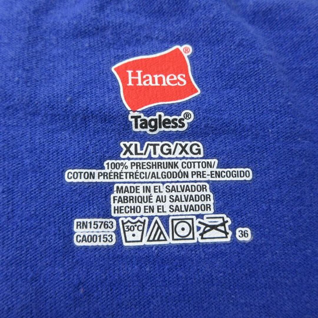 Hanes(ヘインズ)のXL★古着 ヘインズ Hanes ロック バンド ノースリーブ Tシャツ メンズ アイアンメイデン コットン クルーネック 青 ブルー 23aug29 中古 メンズのトップス(タンクトップ)の商品写真