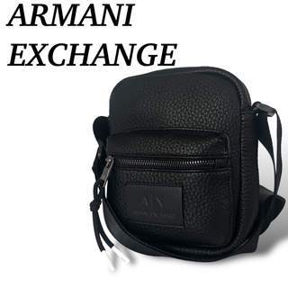 アルマーニエクスチェンジ(ARMANI EXCHANGE)の美品　アルマーニエクスチェンジ　ショルダーバッグ　ポシェット　ブラック　シボ革(ショルダーバッグ)