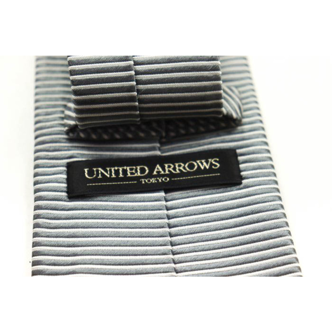 UNITED ARROWS(ユナイテッドアローズ)のユナイテッドアローズ ブランド ネクタイ ボーダー柄 シルク 日本製 メンズ グレー UNITED ARROWS メンズのファッション小物(ネクタイ)の商品写真